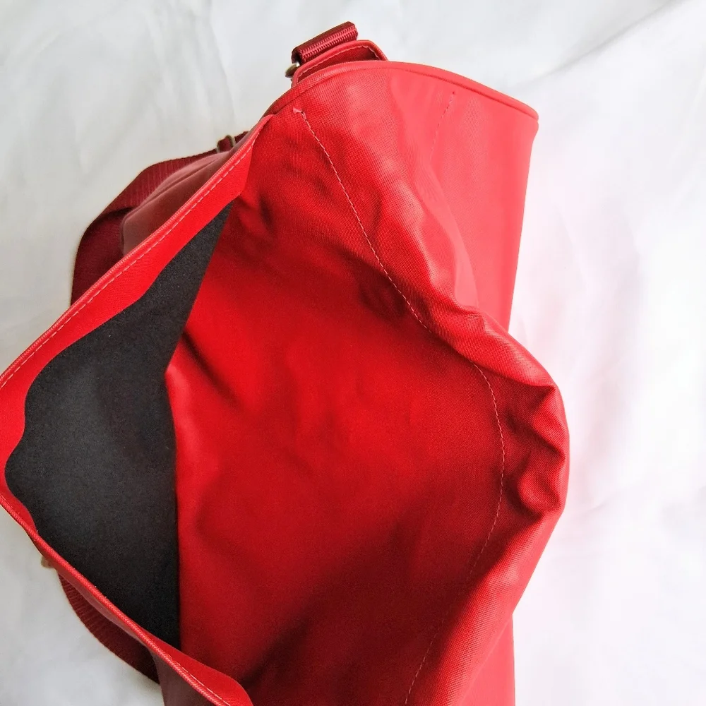 Jon Hart Red Messenger Crossbody Bag with Adjustable Strap
